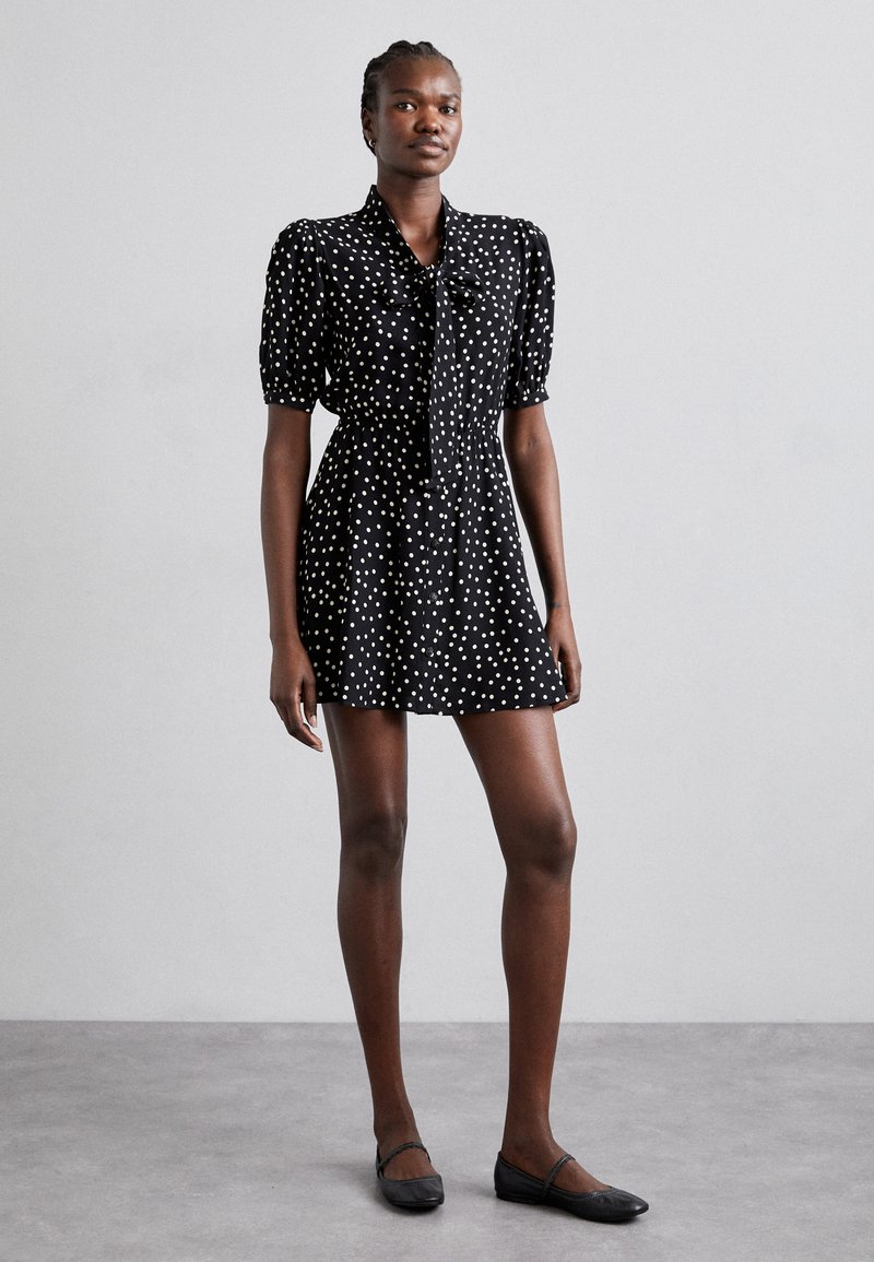 the kooples pleated shirt dress The Kooples - Black and red Polka dot print Dress