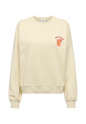 ONLLINY LS O-NECK PRINT CS - Sportska majica - ecru