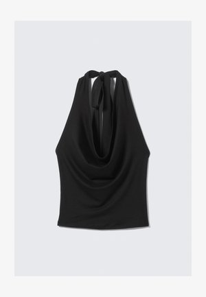 Weekday WATERFALL DRAPE HALTER - Top - black