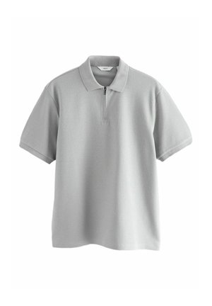 REGULAR FIT - TEXTURED ZIP NECK  - Poloshirt - grey