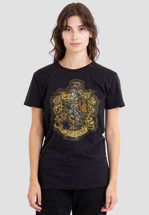 Cotton Soul, HARRY POTTER HUFFLEPUFF KNITTED PATCH  DAMAGED - T-Shirt print - black