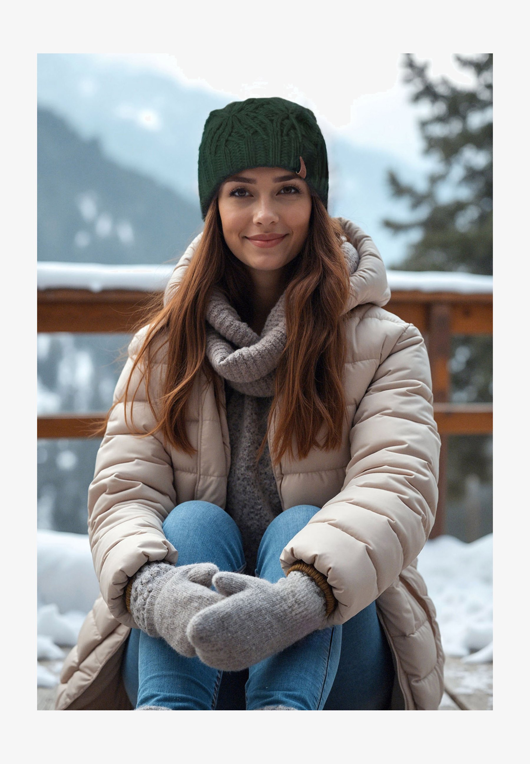 Yanmucy Set Cappello E Sciarpa Invernale Da Donna - Passamontagna Antivento Con Fodera Calda (Nero)
