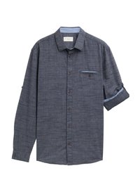 Unselected, navy white fil a fil dobby