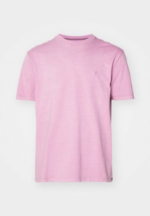 Light pink short-sleeve t-shirt made of soft fabric, featuring a crew neckline and a small logo on the chest. Regular fit.