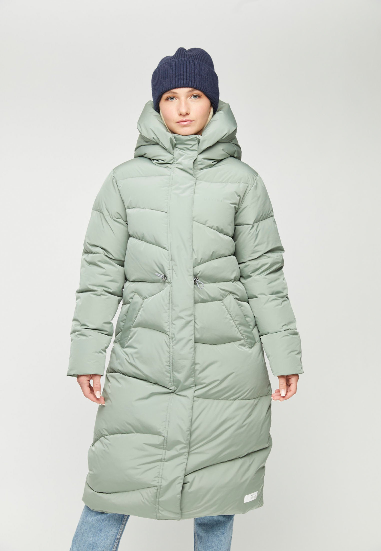 womens green winter coat with fur hood