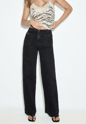 Stradivarius, D77 MINIMALIST JEANS WITH POCKETS - Džínsy voľného strihu - mottled black