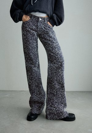 Bershka TEXTURED FLARED  - Wide leg - royal blue