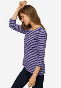 LAURASØN REGULAR FIT RINGEL RUNDHALS 3/4-ÄRMEL - Langarmshirt - purple