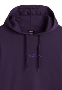 Felpa viola in misto cotone, con una vestibilità comoda, cappuccio regolabile e logo in rilievo sulla parte anteriore con una texture liscia.