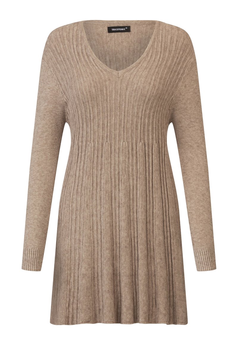 Apart Gebreide jurk taupe