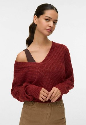VMSTINNA V-NECK STITCH - Pullover - sun-dried tomato