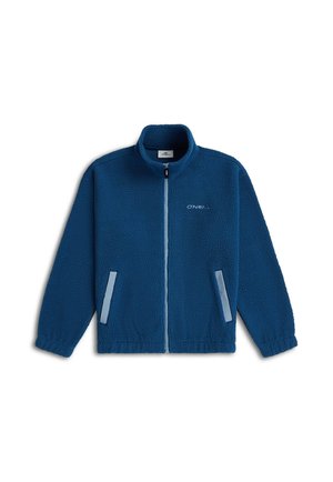 Μπλε fleece ζακέτα με φερμουάρ, όρθιο γιακά, ελαστικές μανσέτες, δύο μπροστινές τσέπες και μικρό λογότυπο O'Neill στο αριστερό στήθος.