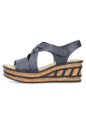 Sandalen met sleehak - blau