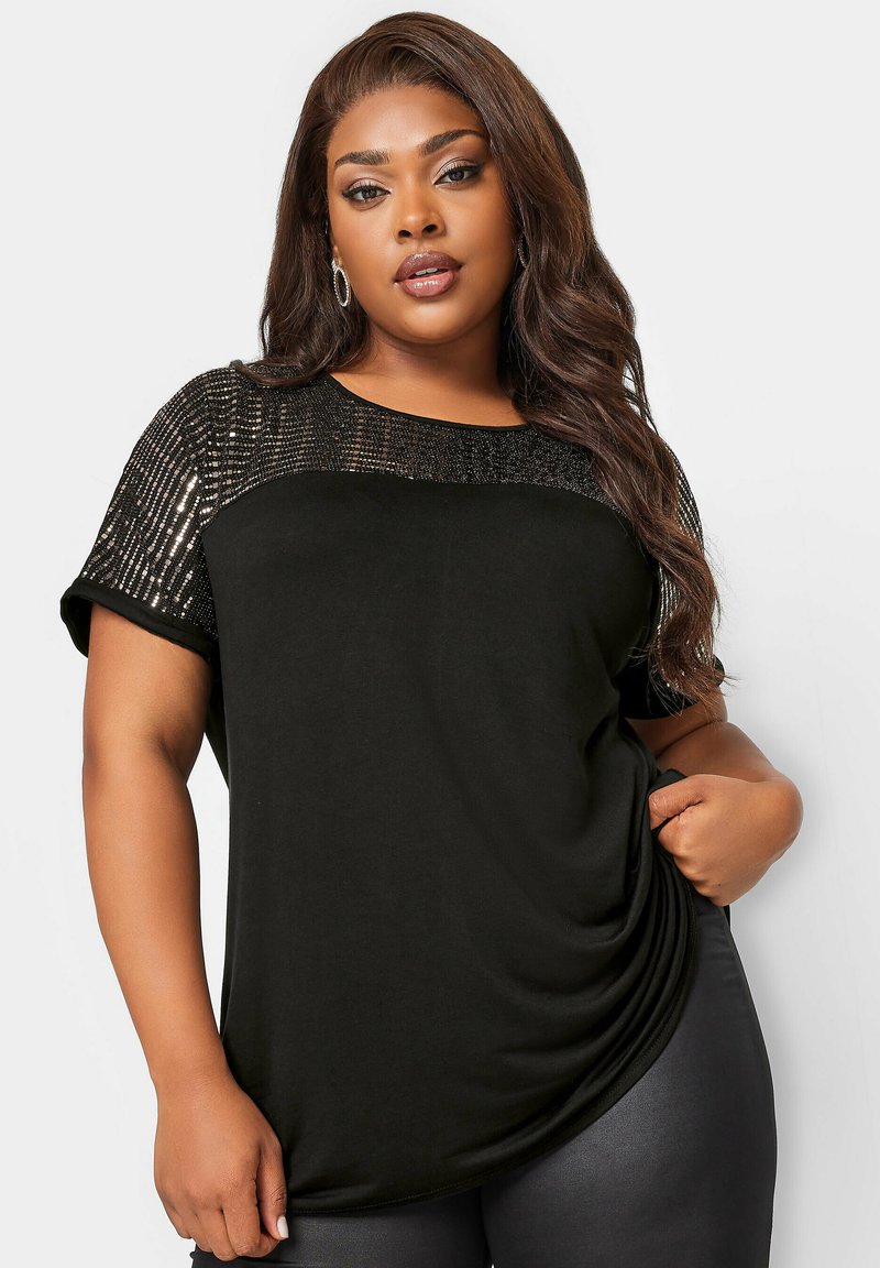 Radiant Embellished Tee - Dazzling Black