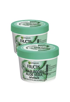 MASCHERA IDRATANTE FRUCTIS HAIR FOOD, MASCHERA RIPARATRICE 3 IN 1 CON FORMULA PER CAPELLI NORMALI, ALOE, 390 ML - 2 PACK - Maschera per capelli - trasparente