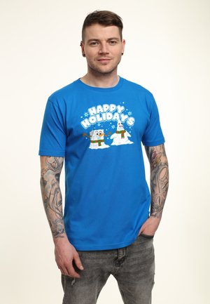 Henry Tiger SPONGEBOB SQUAREPANTS HAPPY HOLIDAYS SNOWMEN - T-shirt z nadrukiem