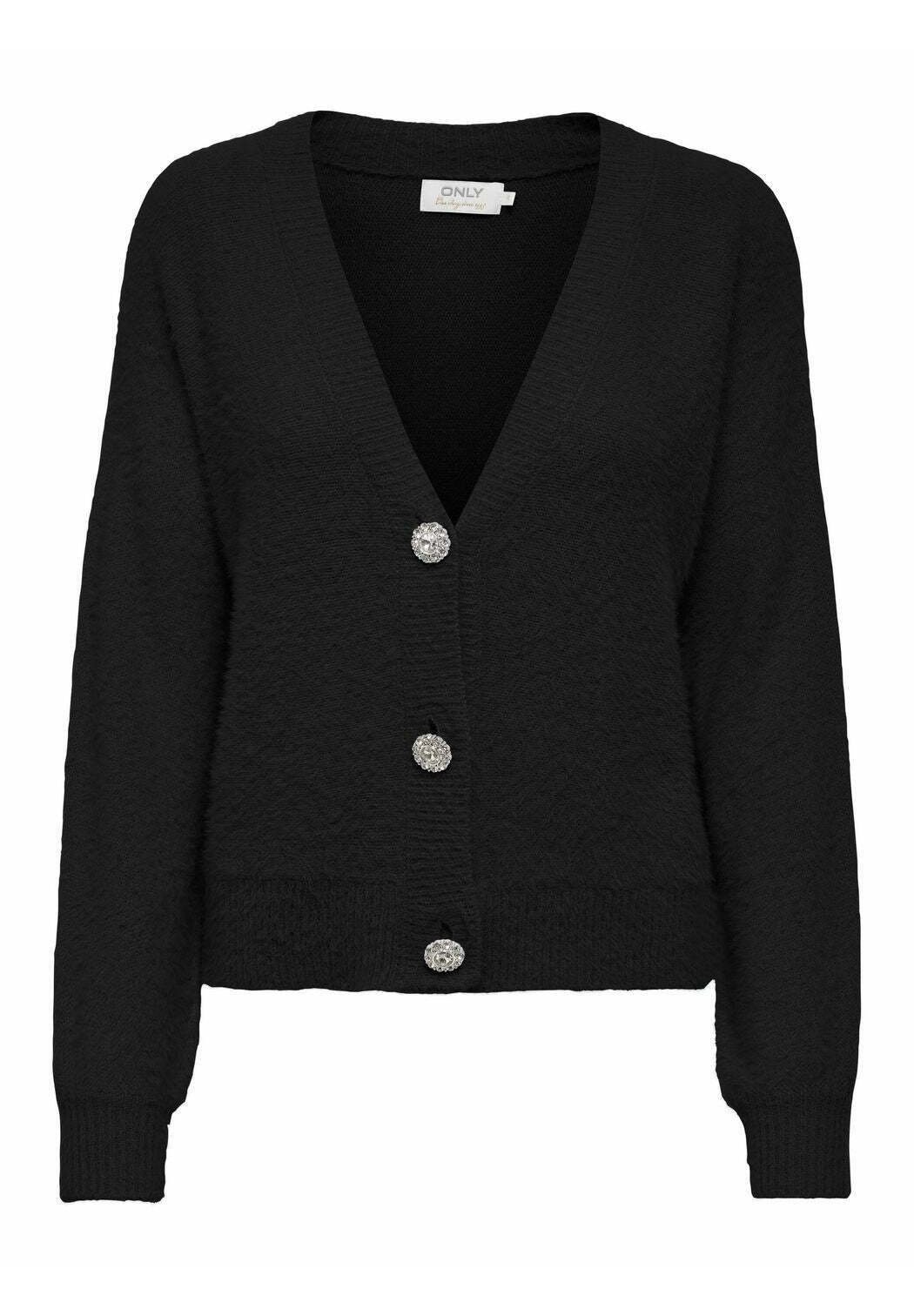 ONLY LELLA PIUMO Strickjacke nero/schwarz Zalando