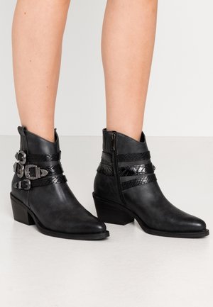 Cowboy/biker ankle boot - dark grey