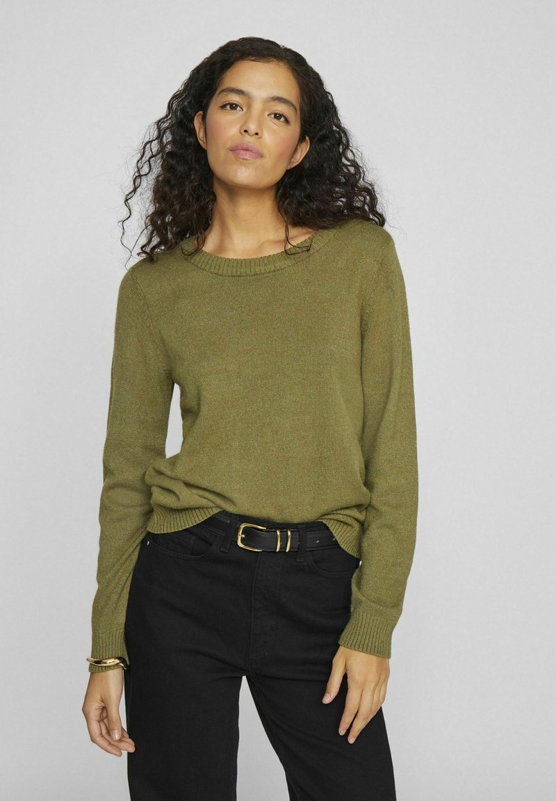 VILA VIRIL O-NECK NOOS - Stickad tröja - capulet olive