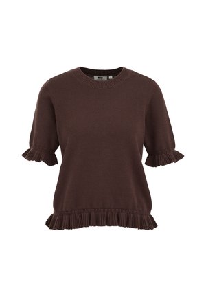WE Fashion, Tričko s potlačou - dark brown