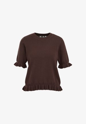 WE Fashion, Tričko s potlačou - dark brown