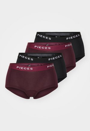 PCLOGO LADY SOLID 4 PACK - Underkläder - 
bordeaux/black