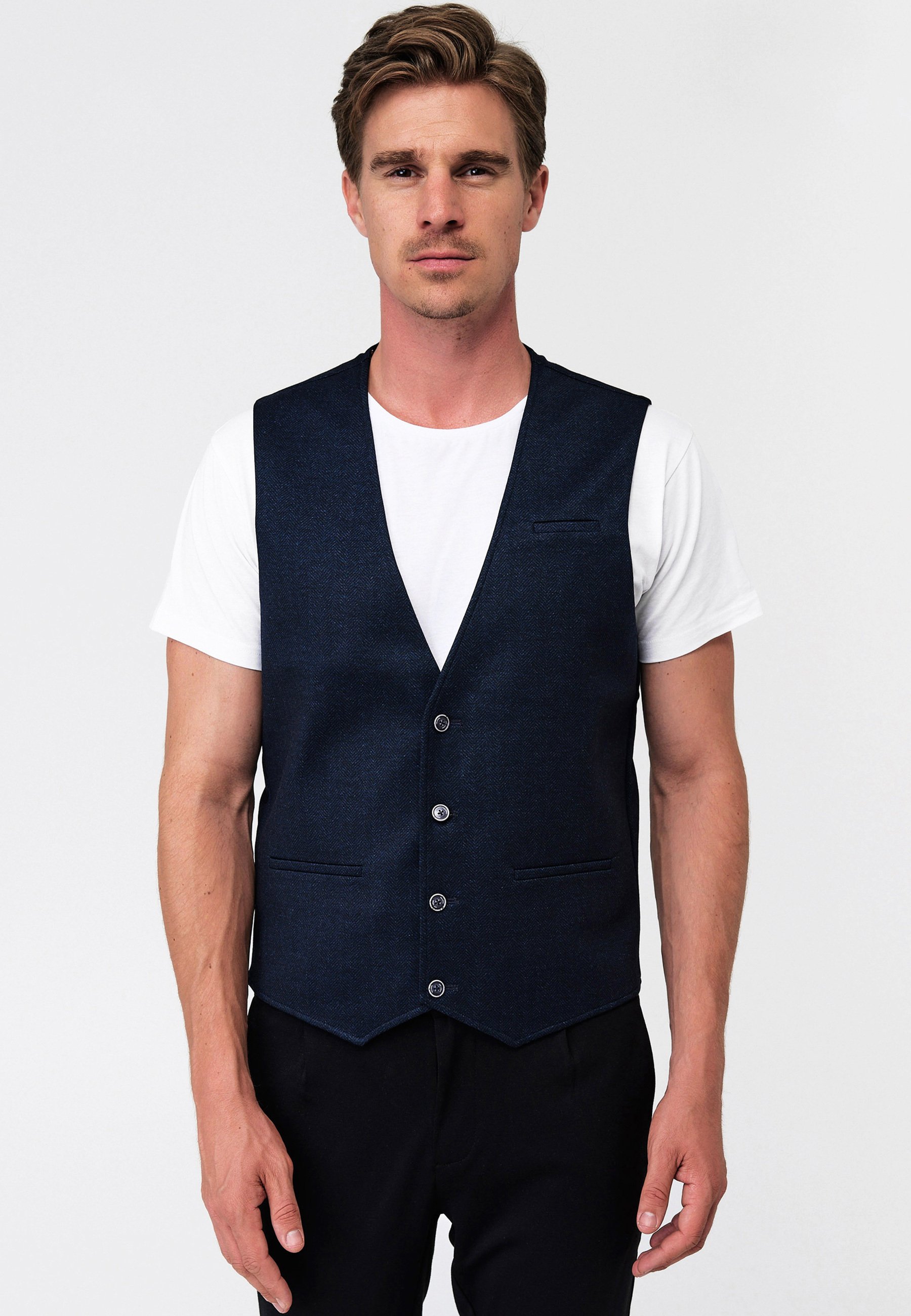 Jan Vanderstorm Homme Gilet En Maille Thorskarvar Marron, L - 52/54