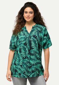 Ulla Popken PALM LEAF SHORT SLEEVE - Camicetta - navy blue