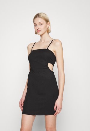 Even&Odd STRAPPY OPEN WAIST BODYCON MINI DRESS (EO-SS23-C130-SP) / 802 - BLACK - Φόρεμα από ζέρσεϊ - black