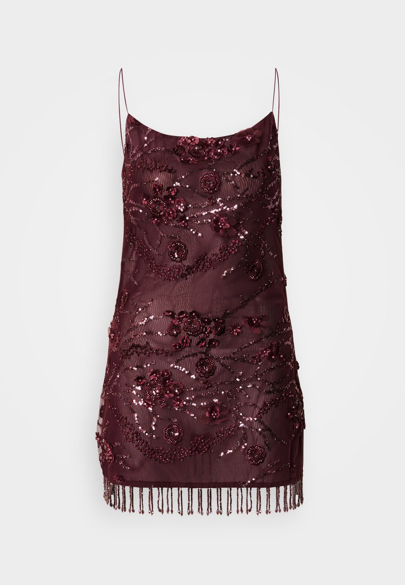 Jaded London Cocktailjurk bordeauxrood