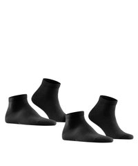 Schwarze Knöchelsocken im Set von vier, aus einem weichen Textil gefertigt. Verfügt über einen gerippten Bund und ein nahtloses Zehendesign für zusätzlichen Komfort.