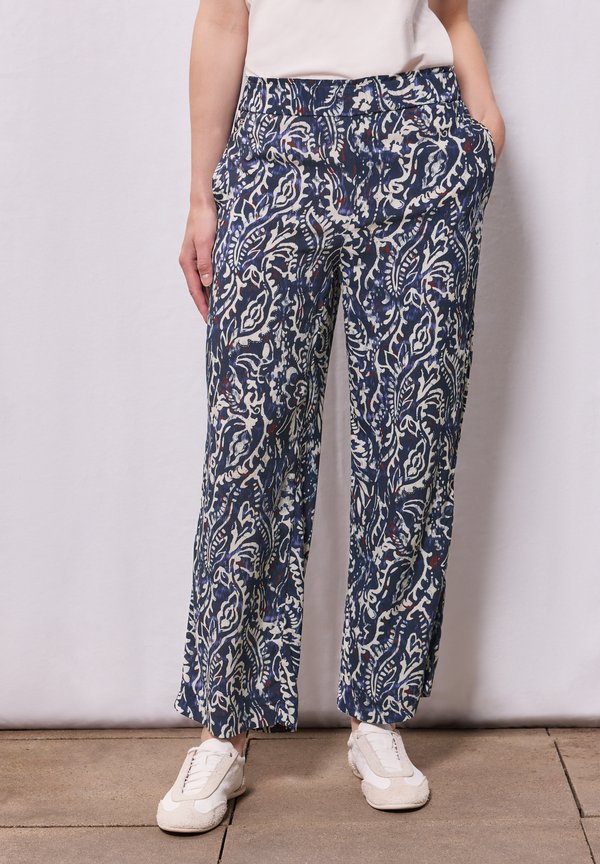 GEMUSTERTE  - Stoffhose - blau