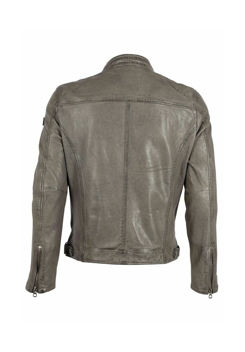 Gipsy by Mauritius Veste en cuir grey/gris chiné ZALANDO
