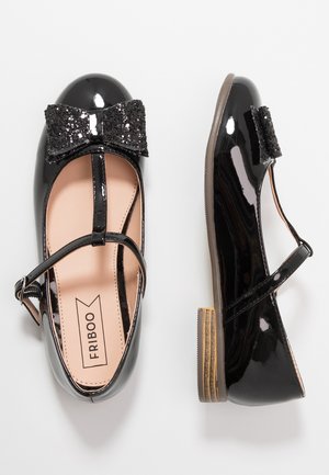 Ankle strap ballet pumps - black