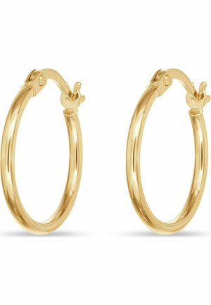 Boucles d'oreilles en or en forme circulaire, avec une surface lisse et poli et un design de fermoir sécurisé pour une mise en place facile.