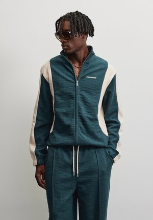 Pegador, MARTIM STRUCTURED TRACK JACKET - Training jacket - washed dark teal cream