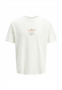 Hvid bomulds t-shirt med et farverigt "The Original Sandwich Deli" grafik på brystet. Rund hals, korte ærmer, afslappet pasform.