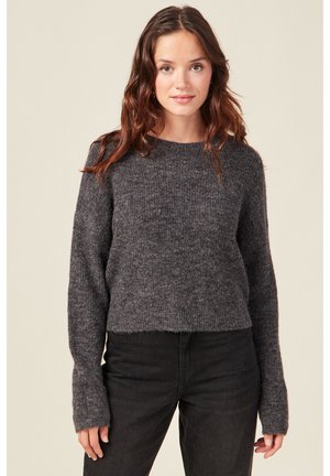 BONOBO Jeans MIT LANGEN ÄRMELN CROPPED - Strickpullover - gris foncé