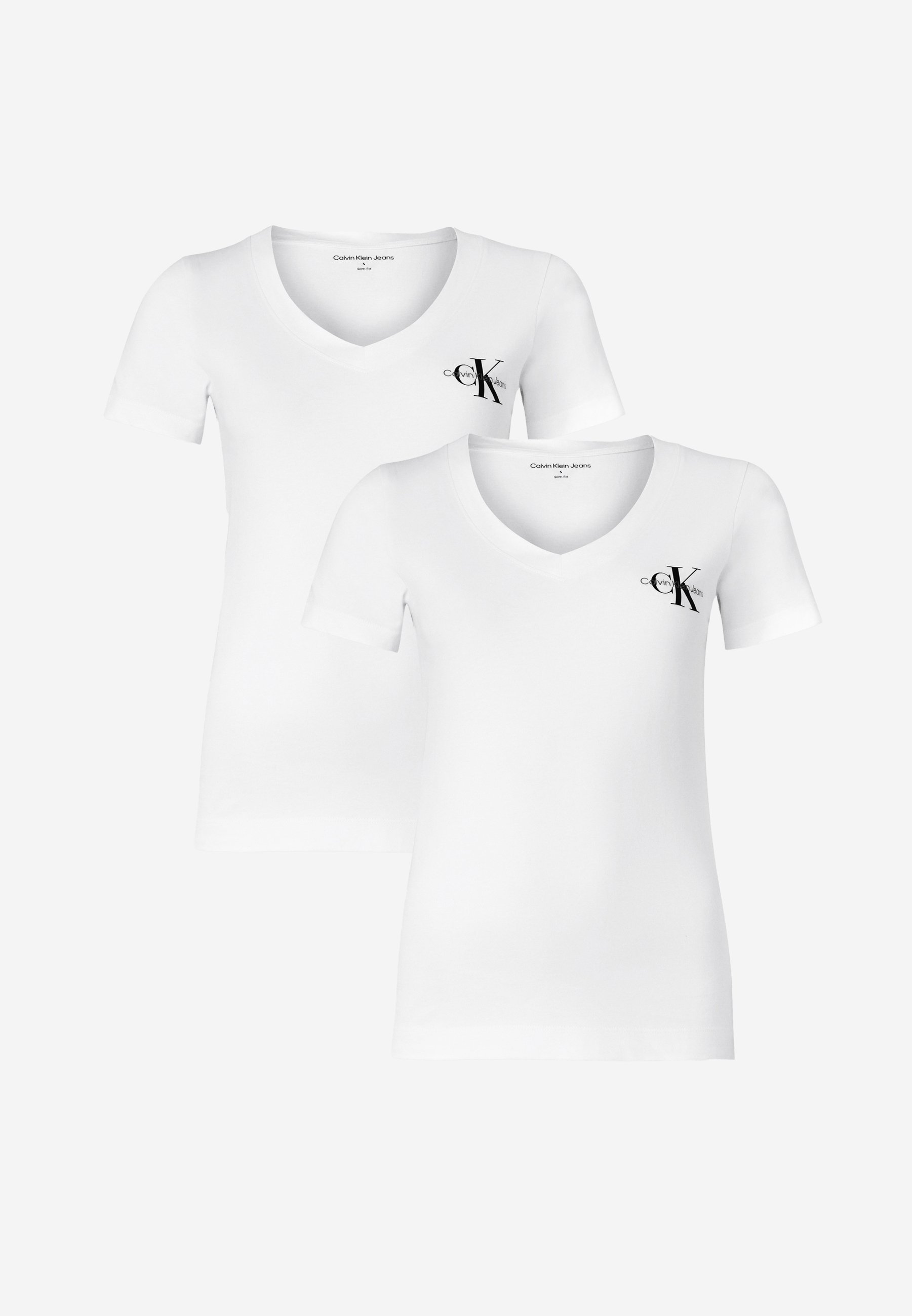 売れ筋商品|||カルバンクライン Tシャツ レディース トップス MONOLOGO V NECK TEE 2 PACK - Basic T-shirt - brilliant white/brilliant white 12568511r_1.jpg?m=1672929421