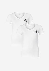 MONOLOGO V NECK TEE 2 PACK - Osnovna majica kratkih rukava - brilliant white/brilliant white
