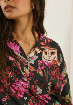 Next FLANNEL THROUGH  - REGULAR FIT  - Pidžamas komplekts - black pink owl