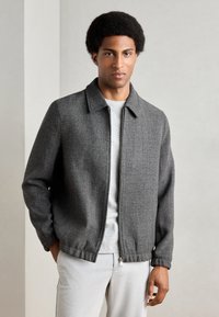 Lindbergh TEXTURED ZIP THROUGHT JACKET - Chaqueta fina - charcoal