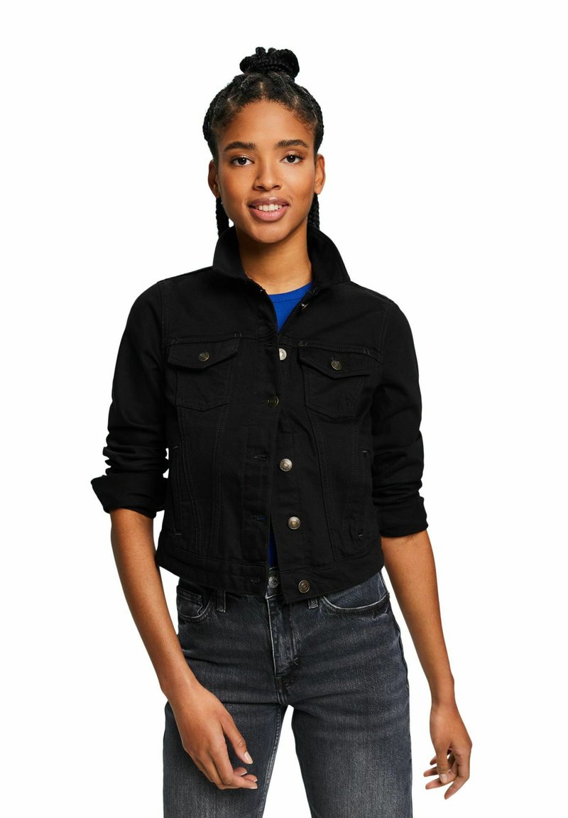 Esprit Denim jacket black dark washed/black Zalando.co.uk