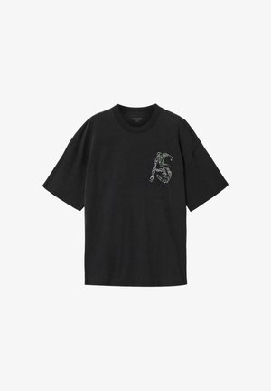 AllSaints, LINX SS CREW . - T-shirt imprimé - washed black