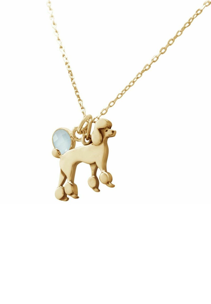 Gemshine PUDEL POODLE HUND MIT CHALCEDON EDEL - Halskette - gold  coloured/light blue/goldfarben - Zalando.at