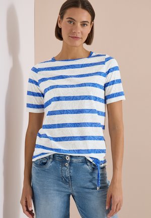 Cecil, T-SHIRT IN AUSBRENNER-OPTIK - T-shirt imprimé - surf blue