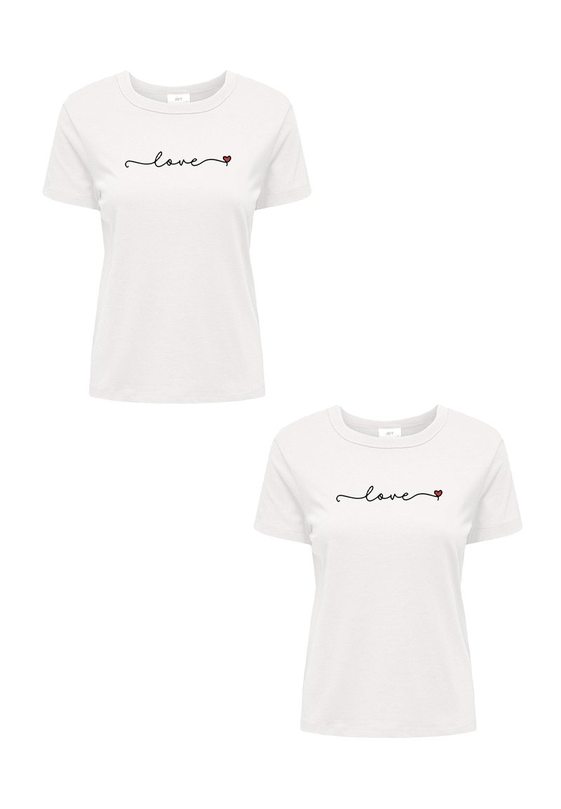 JDY 2 PACK MODISCHES KURZARM
 - T-Shirt print - weiß-2