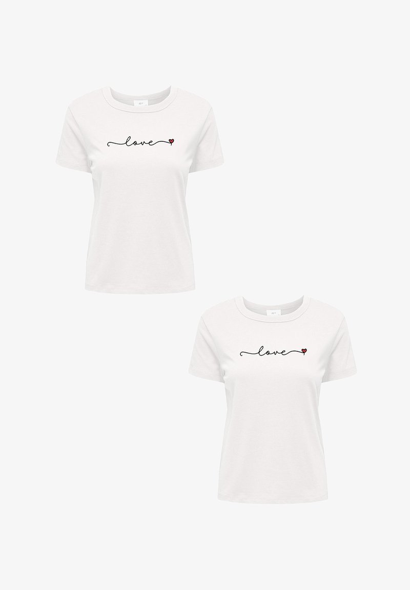 JDY 2 PACK MODISCHES KURZARM
- T-Shirt print - weiß-2