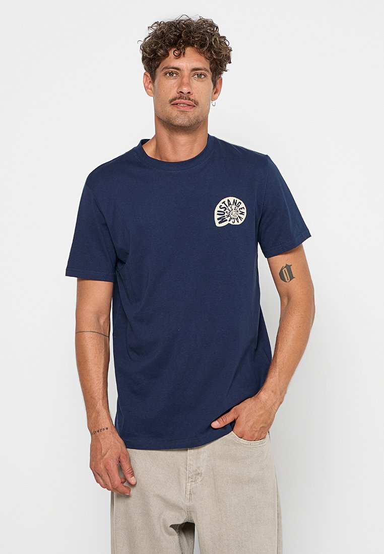 mustang T-shirt print blauw mustang T-shirt print blauw