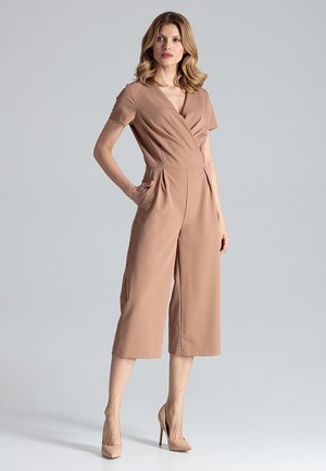 JUMPSUIT WITH WIDE LEGS 7/8 - Jumpsuit - brown